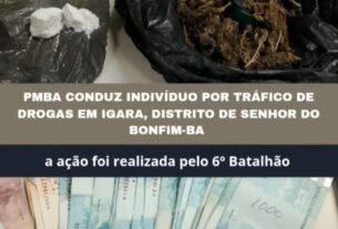6º Batalhão conduz indivíduo por tráfico de drogas ilícitas em Igara