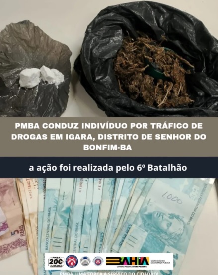 6º Batalhão conduz indivíduo por tráfico de drogas ilícitas em Igara