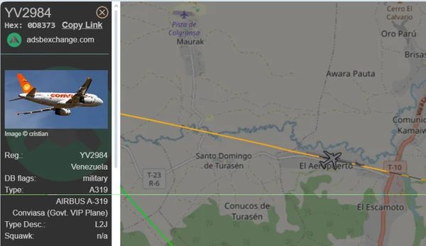 Avião já utilizado por Maduro pousa na fronteira com o Brasil - destaque galeria