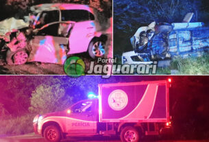 Carro capota após batida com caminhonete e duas pessoas morrem na BR 407, em Jaguarari