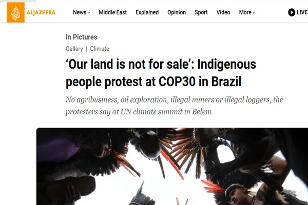 Protesto na COP30 repercute na imprensa internacional