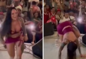 Rainha da Império da Tijuca, atriz pornô dança sem calcinha após receber posto e revolta comunidade