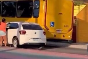 VÍDEO: Mulher flagra marido saindo de motel com outra e para o trânsito em Salvador