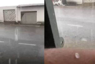 VÍDEO: Temporal provoca chuva de granizo e surpreende moradores de cidade baiana
