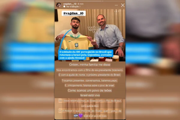 Eduardo Bolsonaro encontra militar de Israel alvo da Justiça no Brasil - destaque galeria