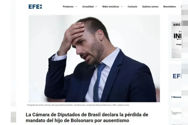 Imprensa internacional repercute perda de mandato de Eduardo Bolsonaro - destaque galeria