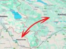 Imagem colorida mostra mapa Armênia e Azerbaijão - Metrópoles